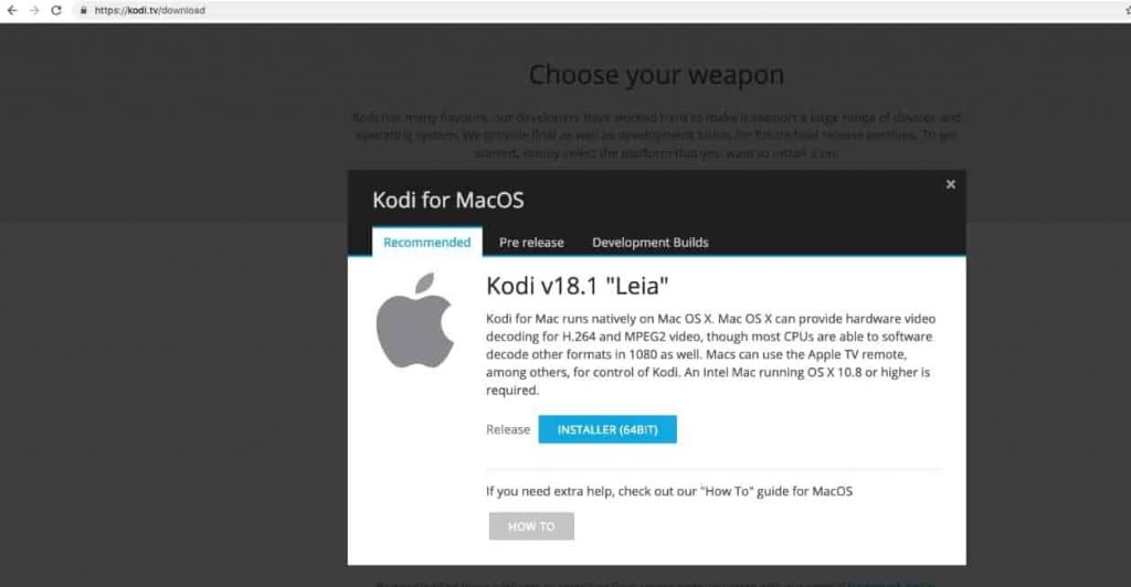 Kodi for Mac Installation