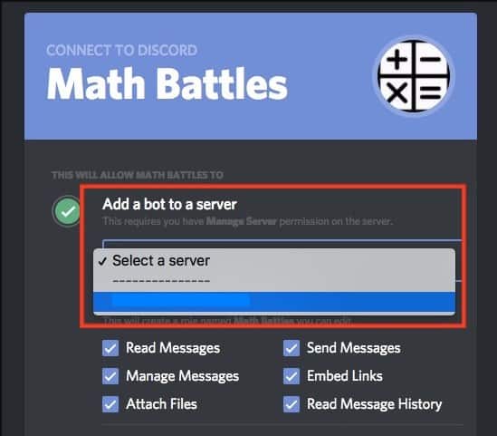 Selecting Server for Discord Bot