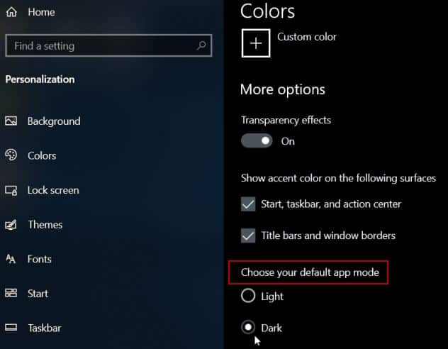 Dark Mode Theme for Windows 10