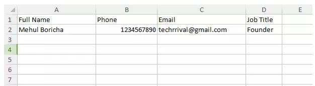 Convert Excel to Vcard VCF File
