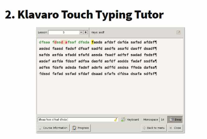 Klavaro Typing Software