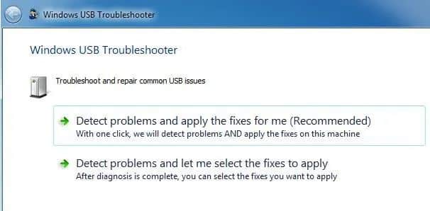 USB Troubleshooter Tool Fix