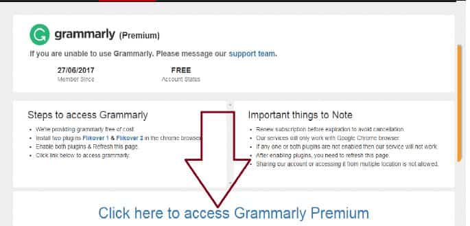 Creating Grammarly Premium Using Flikover Website