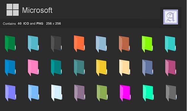 Folders Flat Colors Icon Pack for Windows 10