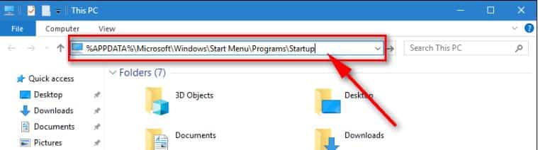 Windows 10 Startup Folder Location