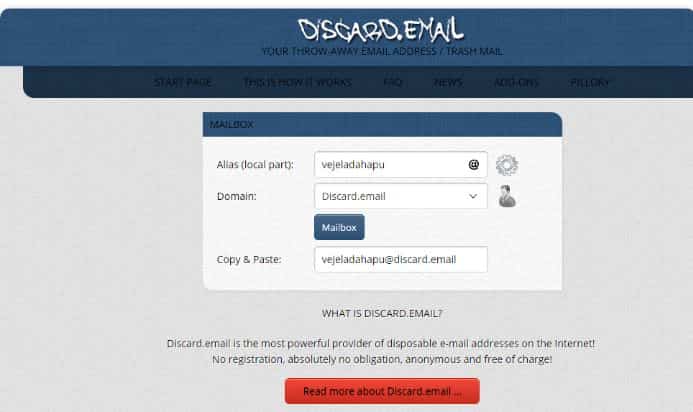 Discard Email Provider