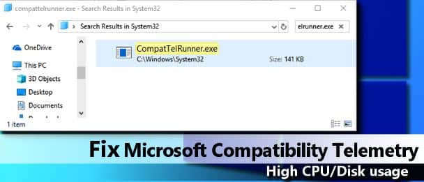 Microsoft Compatibility Telemetry High CPU Usage Error
