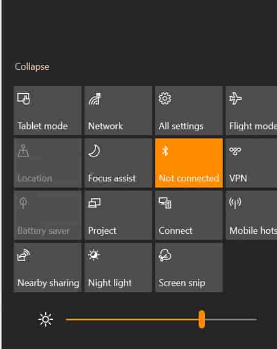 Adjusting your Screen Brightness on Windows 10 from Action Center