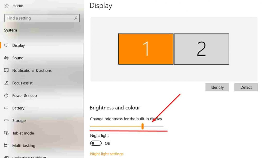 How to change screen brightness in Windows 10 Settings App