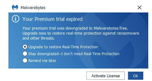 Malwarebytes Free Trial Period