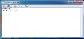 Create Notepad Virus to Delete OS Files