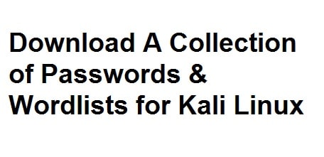 Download Passwords and Wordlists Collection for Kali Linux (2022)